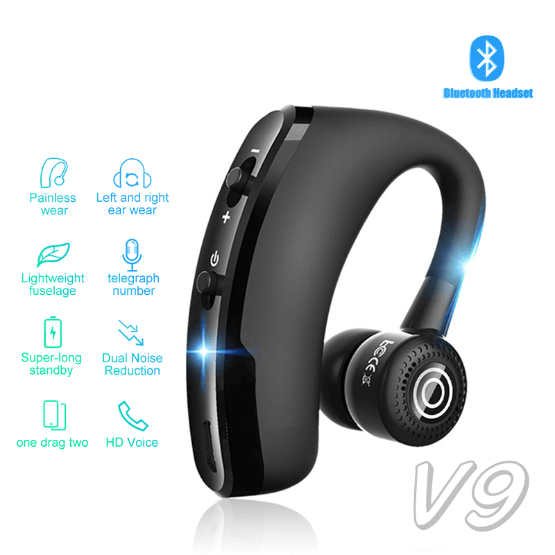 V9 Fone De Ouvido Bluetooth 5.0 Sem Fio Fones Controle Voz Música Esportes Mãos Livres Negócios Cancelamento Ruído