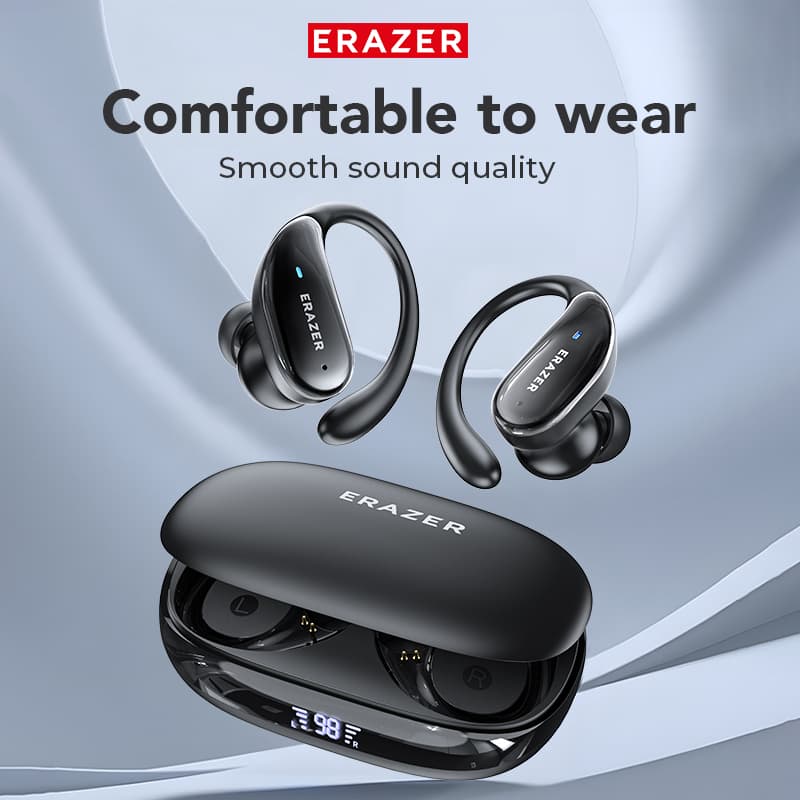 Fone de Ouvido Erazor XT80 Pro Bluetooth 5.4 com Cancelamento de Ruído ANC, Fones Esportivos IPX7 à Prova d'Água, HiFi