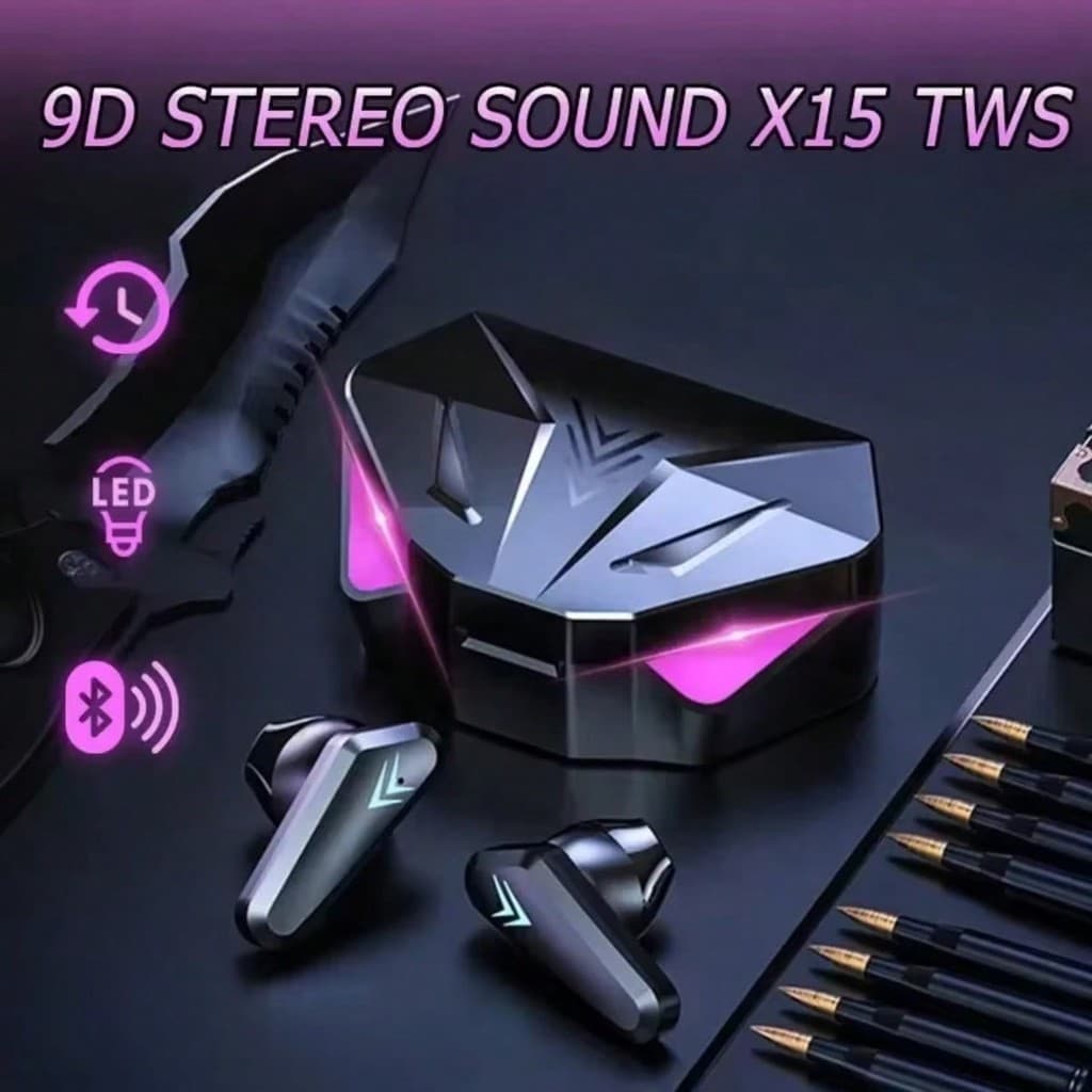 X15 TWS Fones De Ouvido Sem Fio Bluetooth Controle De Toque Redução De Ruído Estéreo À Prova D'água Com Microfone Para S