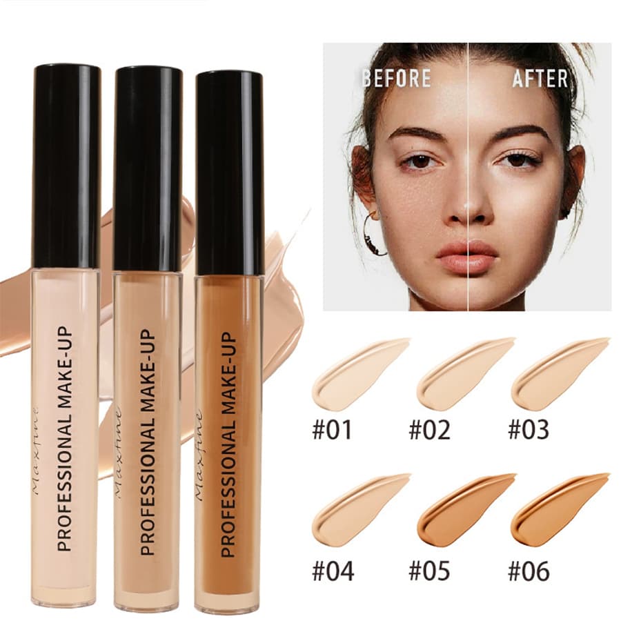 Corretivo Facial para Cobrir Imperfeições, Base Líquida, Bastão Clareador Facial, À Prova D'água e Resistente ao Suor,