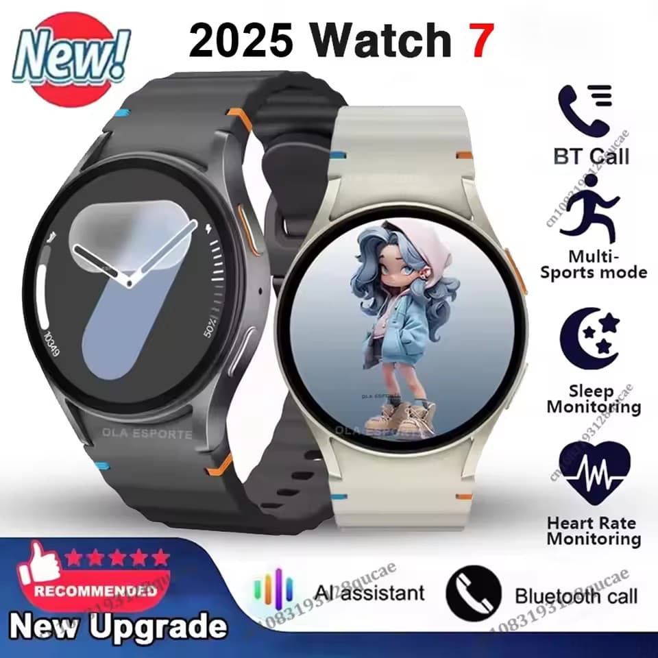 Relógio 7 Clássico Smartwatch Masculino Monitor De Saúde Monitoramento Pressão GPS Esportes Fitness Feminina À Prova Dwa