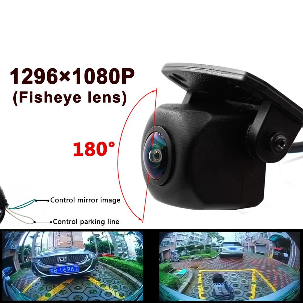 180 Graus HD 1296x1080P Visão Noturna Lente Olho De Peixe Câmera De Traseira Para Monitor De Carro Android DVD