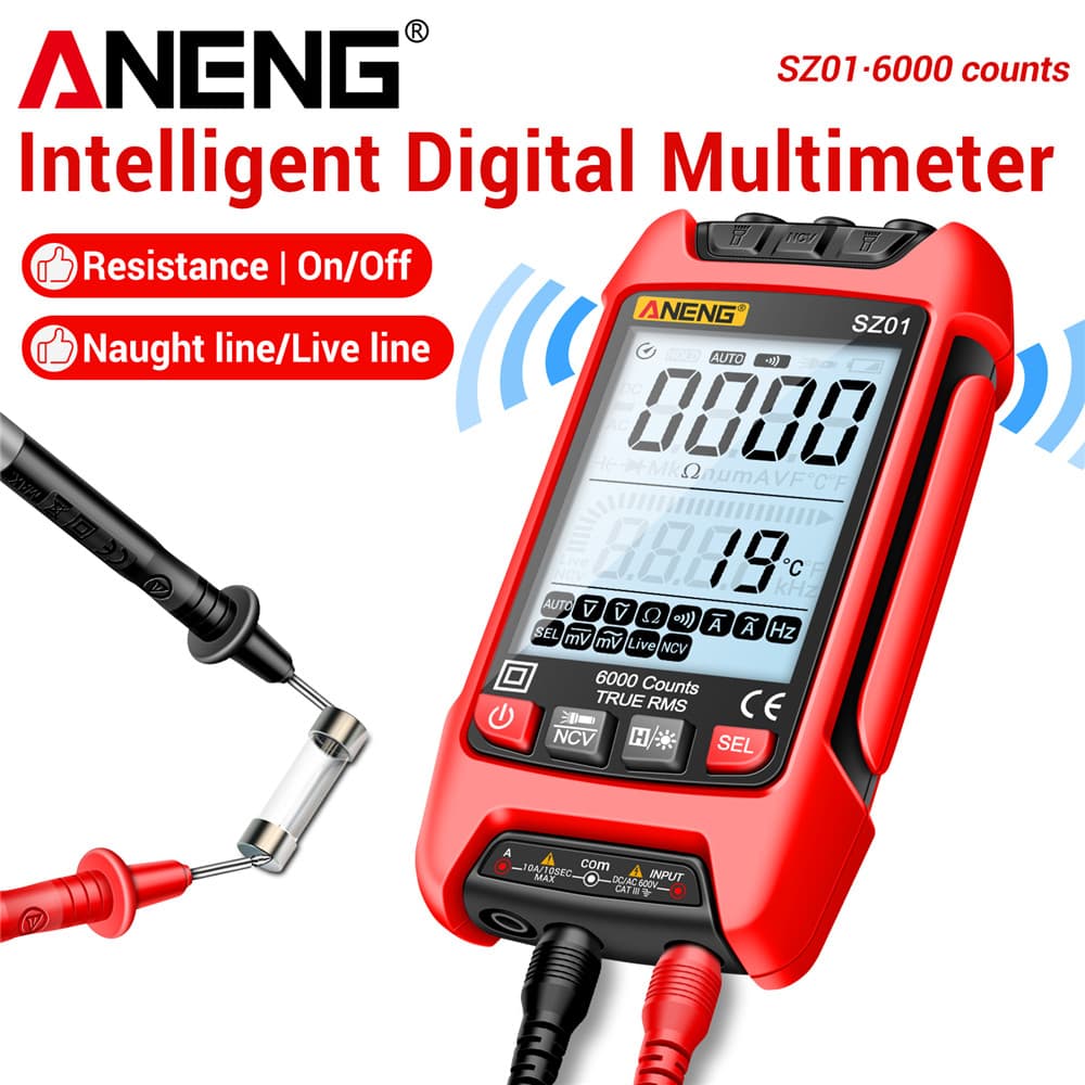 Conjunto Inteligente Multímetro Digital ANENG SZ01 Portátil 6000 Contagens AC/DC Corrente Profissional Multimetro Ohm