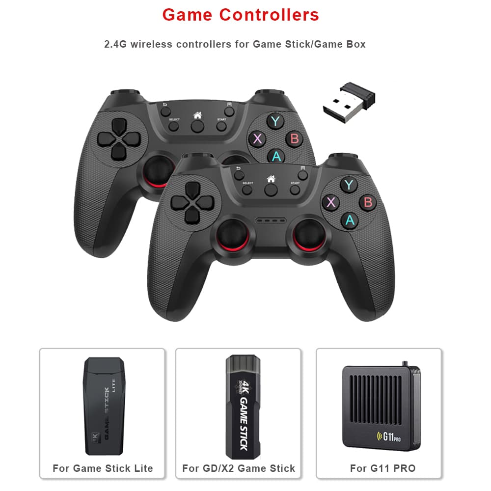 Controladores De Jogos Duplos Sem Fio 2.4G Para Celular Android PC TV Box Video Gamepad Joystick
