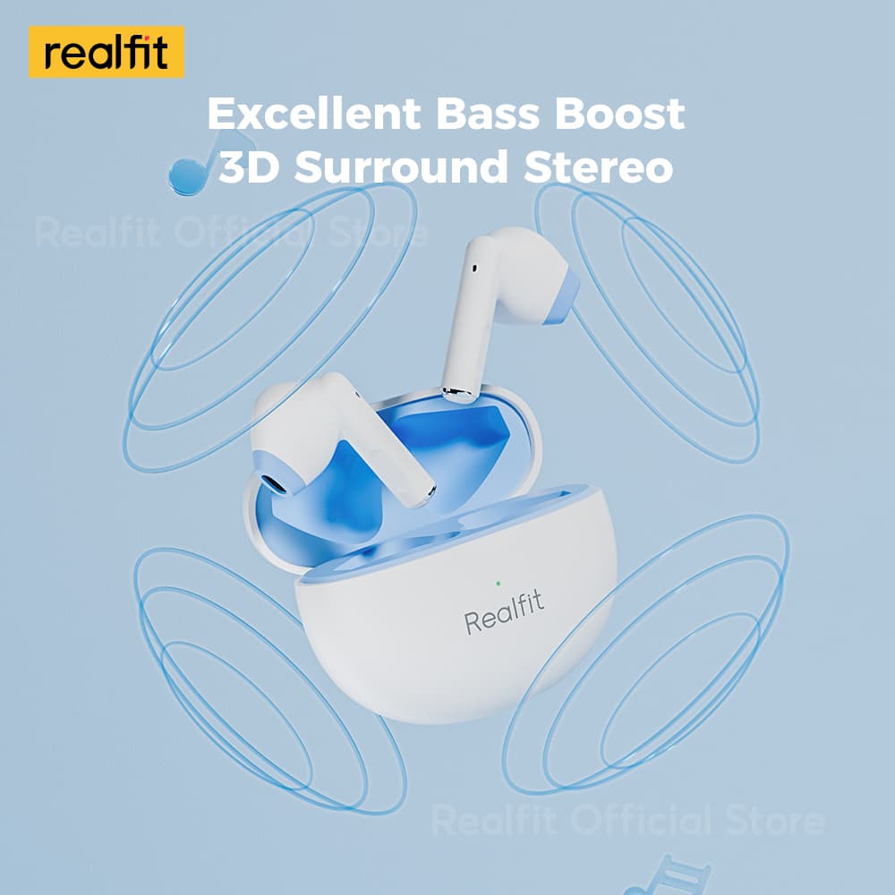 Realfit F2 TWS Fone De Ouvido Sem Fio Bluetooth Mini Fones De Alta Qualidade Com Bateria De Longa Duração