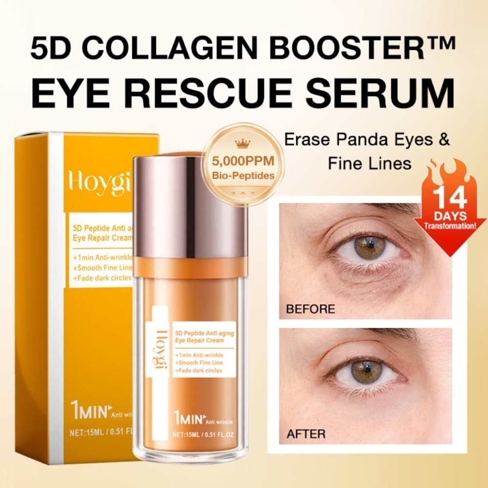 Creme Anti-Idade para Olhos 5D, Peptídeo Reparador, Reduz Olheiras e Bolsas, Firmador de Rugas – 15ml.