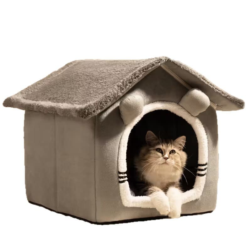 Nova cama para pet estilo casinha para todas as estações, quentinha para o inverno, tamanho pequeno cães, capa