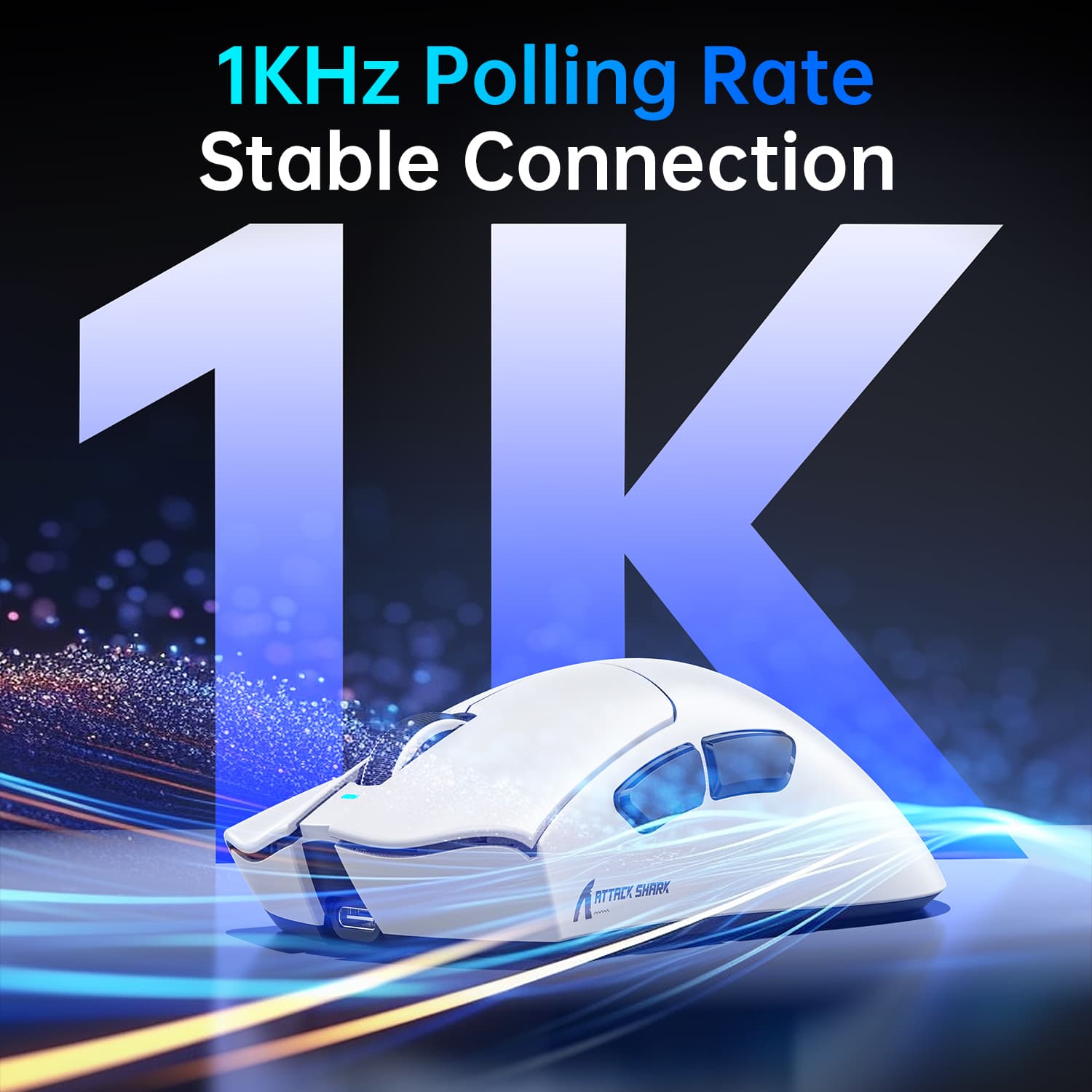 Ataque SHARK V3Pro Gaming Magnético RGB Doca De Carregamento Mouse Sem Fio Tri-Mode 2.4G/BT/Com PAW3311 25000DPI 65g Lev