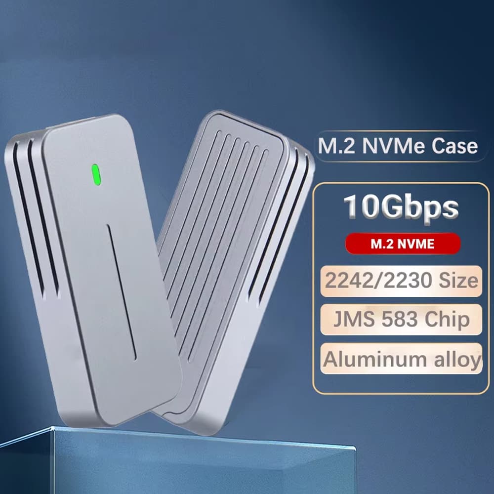  Gabinete externo NVMe M.2 2230 2242 para USB3.1 Tipo-A Tipo C Gen 2, caixa externa SSD M2 10Gbps