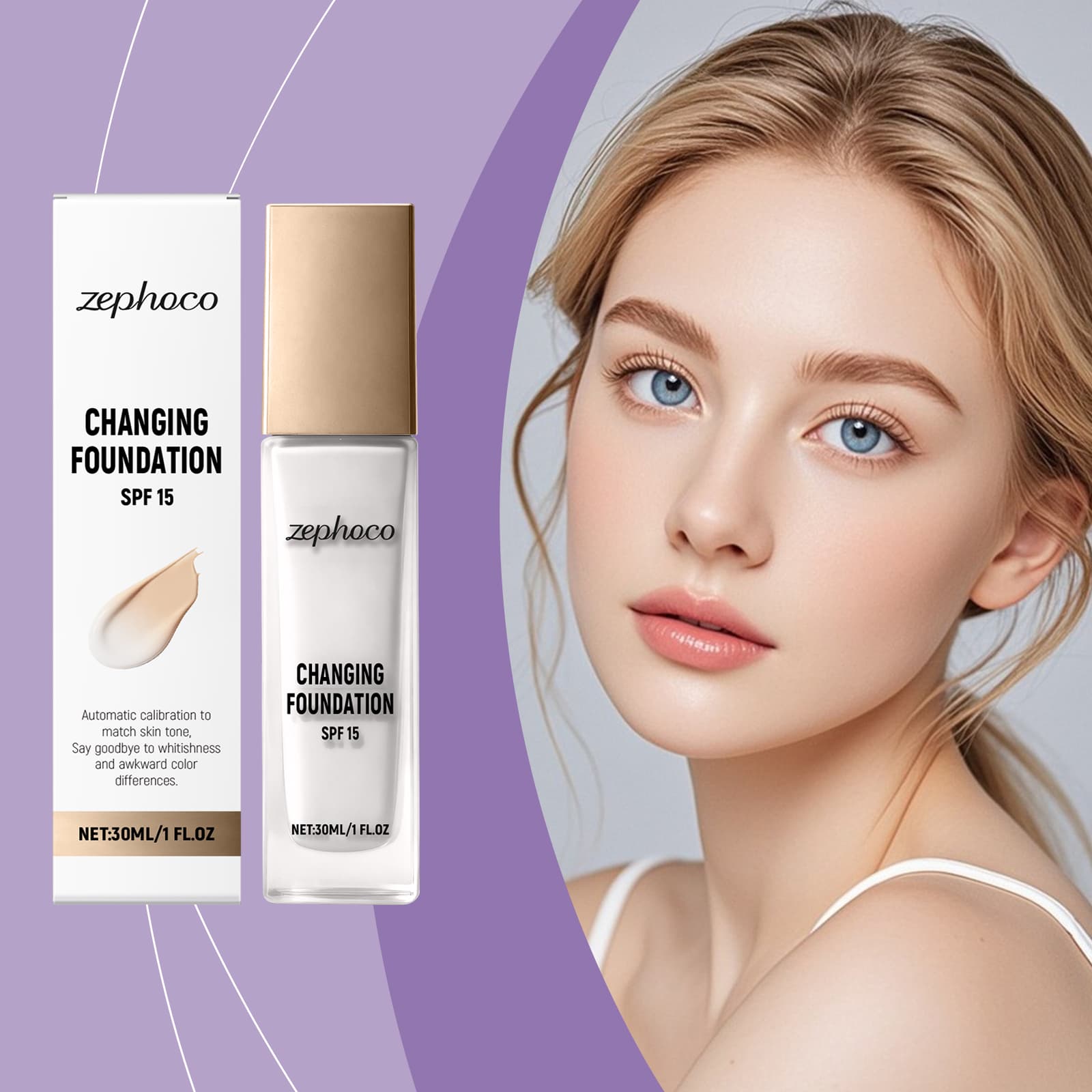  Base Líquida Matte à Prova D'Água – Alta Cobertura Profissional para Acabamento Impecável | Base Facial, Controle de