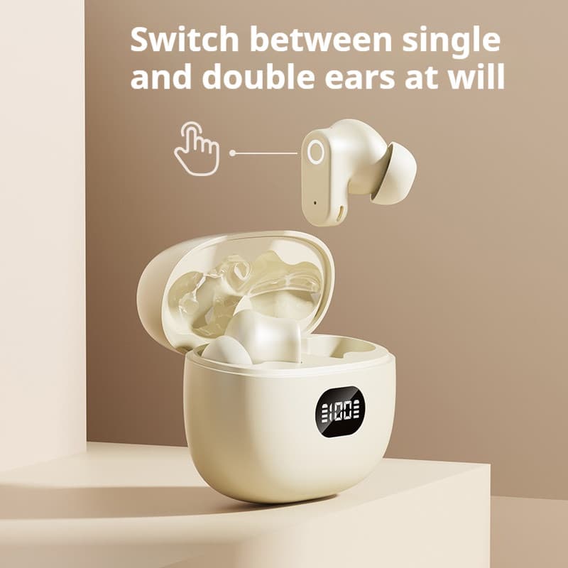 Fones de ouvido TWS, fones sem fio Bluetooth 5.3 à prova d’água com microfone, fones de ouvido para música, uso diário,