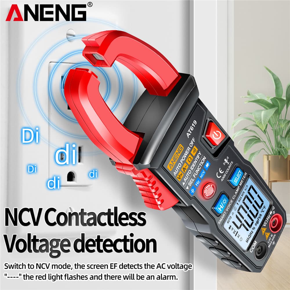 Um Conjunto De Medidor De Braçadeira Digital ANENG AT619 600A , Multímetro De Transmissão De Voz Com Detecção True RMS E