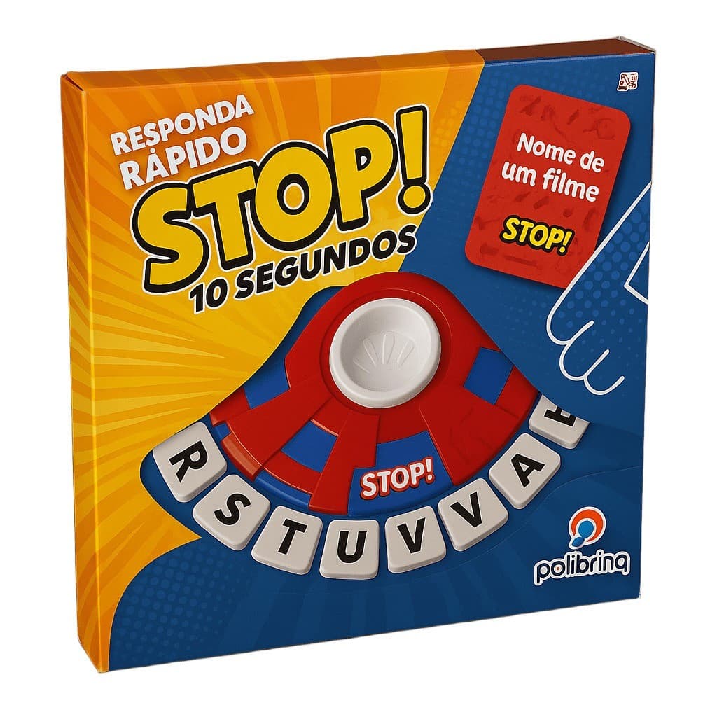 Jogo de Tabuleiro Stop - Jogo de Palavras Rápidas, Ideal para Famílias e Crianças, Lógica, Diversão Rápida para Todas as
