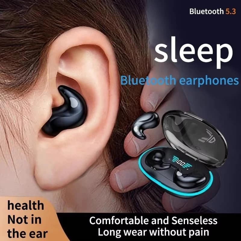 X55 Fones de Ouvido TWS Fone Bluetooth Sem Fio à Prova D'água Mini Display LED para Dormir Redução de Ruído Fones