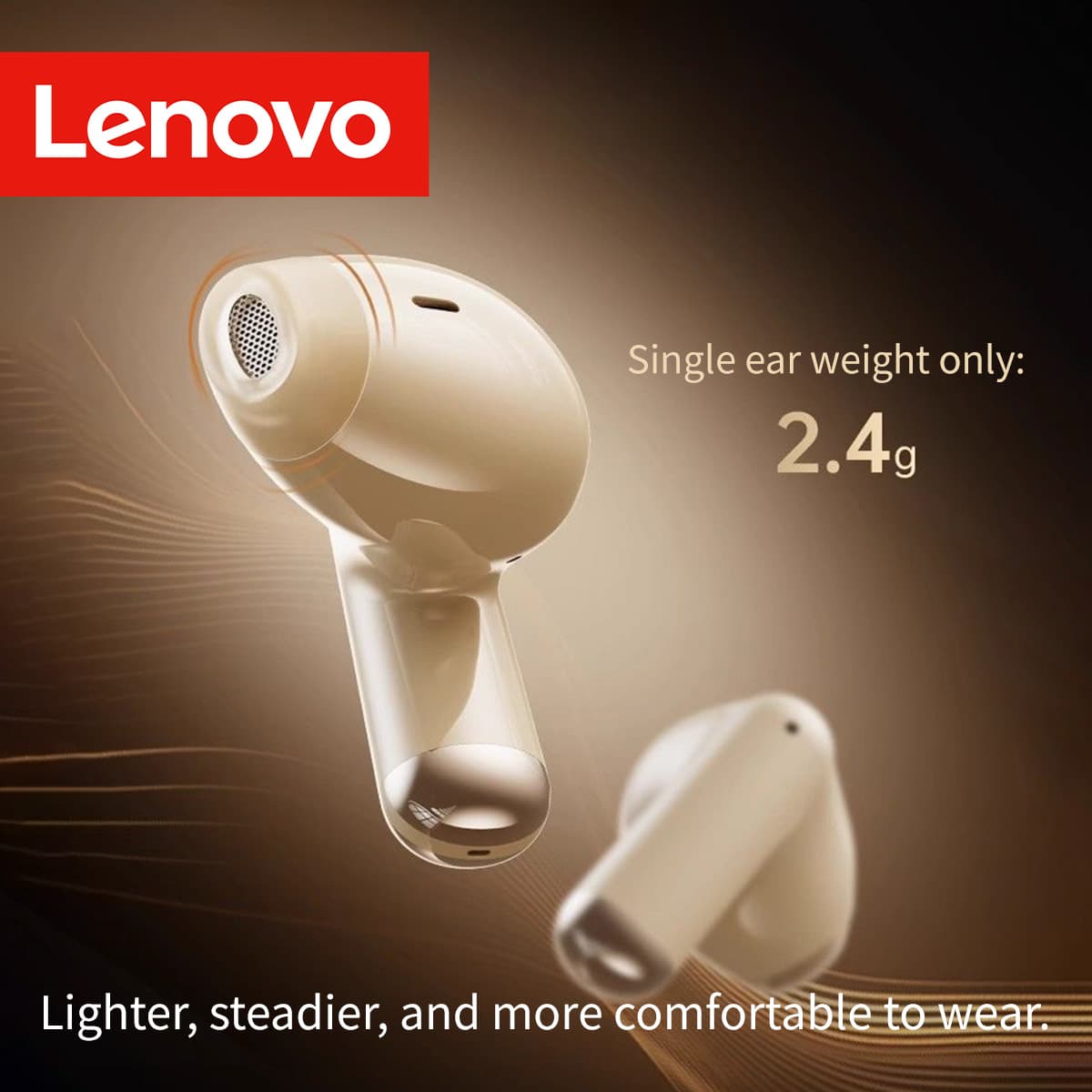 Fones de Ouvido Lenovo TWS Esportivos Fones de Ouvido Híbridos Cancelamento Ativo de Ruído Bluetooth 5.4 Fones de Ouvido
