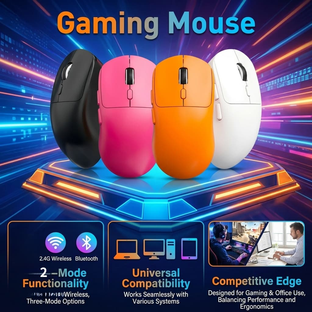 Mouse sem fio ITLY M348 Mouse Bluetooth de Dupla Banda Uso para Jogos e Escritório Compatível com Computadores e