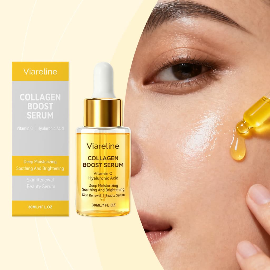Sérum de Colágeno Hidratante, Vitamina C e Ácido Hialurônico para Cuidados Diários com o Rosto 30 ml, Atualizado