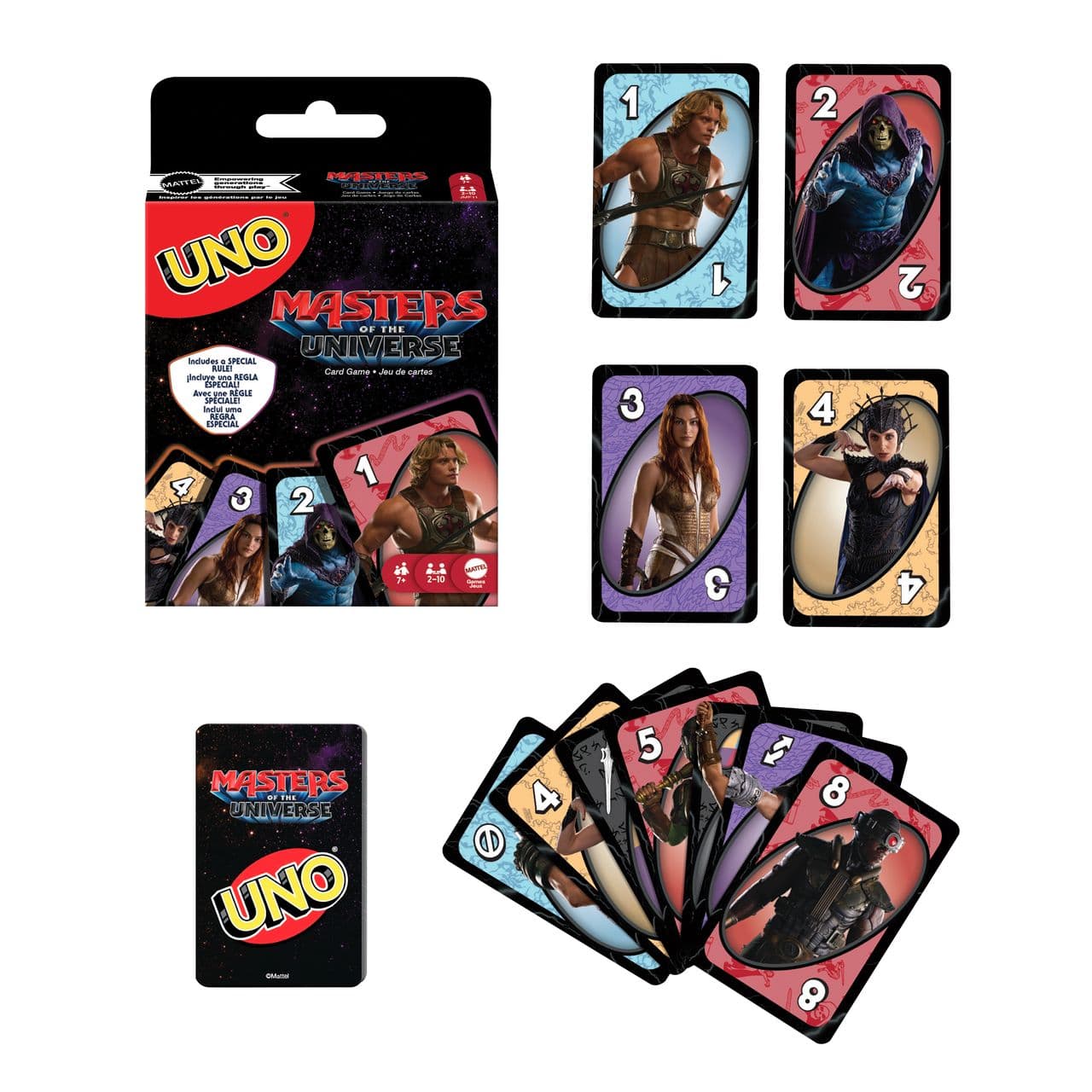 Jogo de Cartas Especial Masters of the Universe Mattel UNO – Jogo de Festa em Família, Tabuleiro para 2–10 Jogadores, a