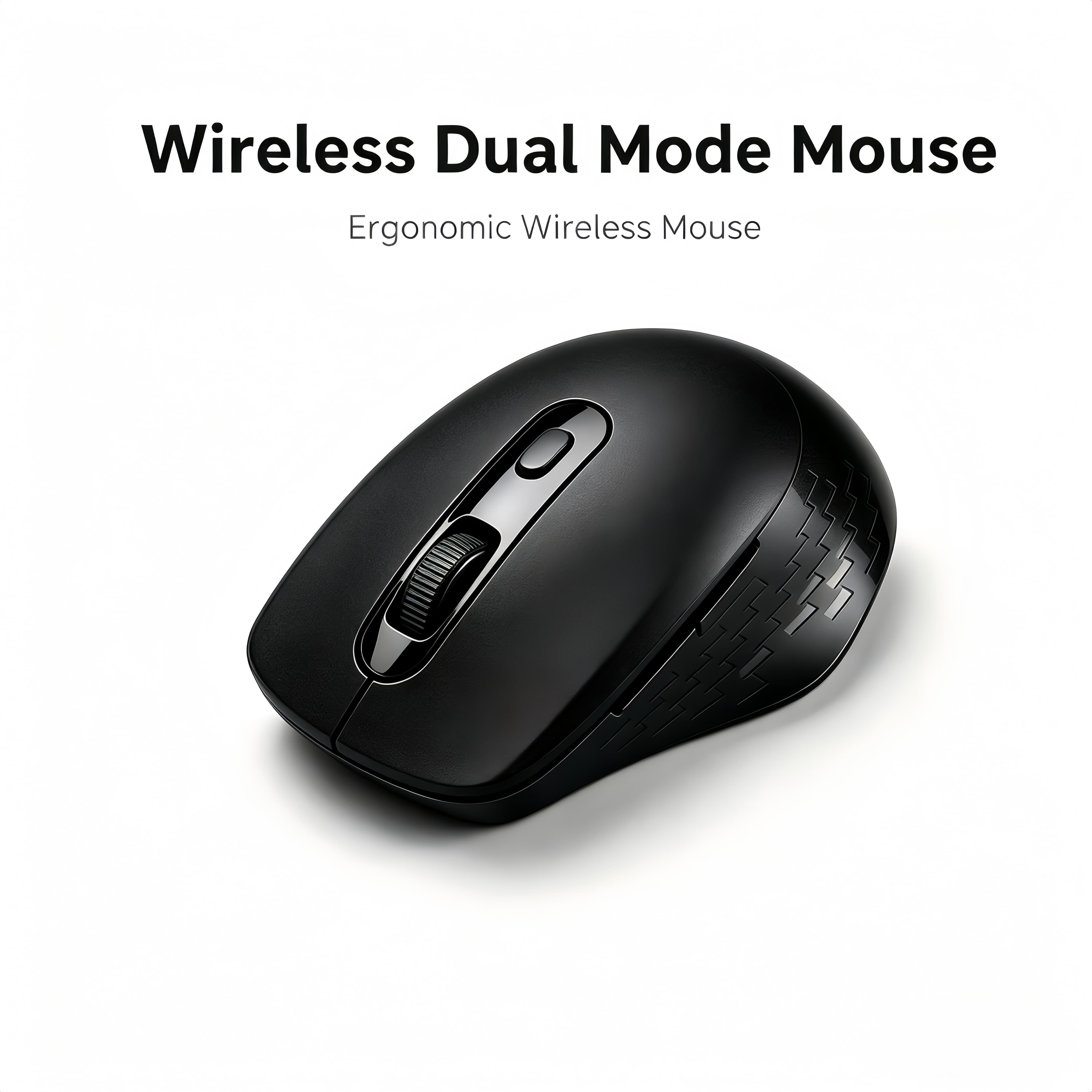 Mouse silencioso sem fio | Conexão Bluetooth dupla + USB | Clique silencioso, design ergonômico, ótima pegada, três