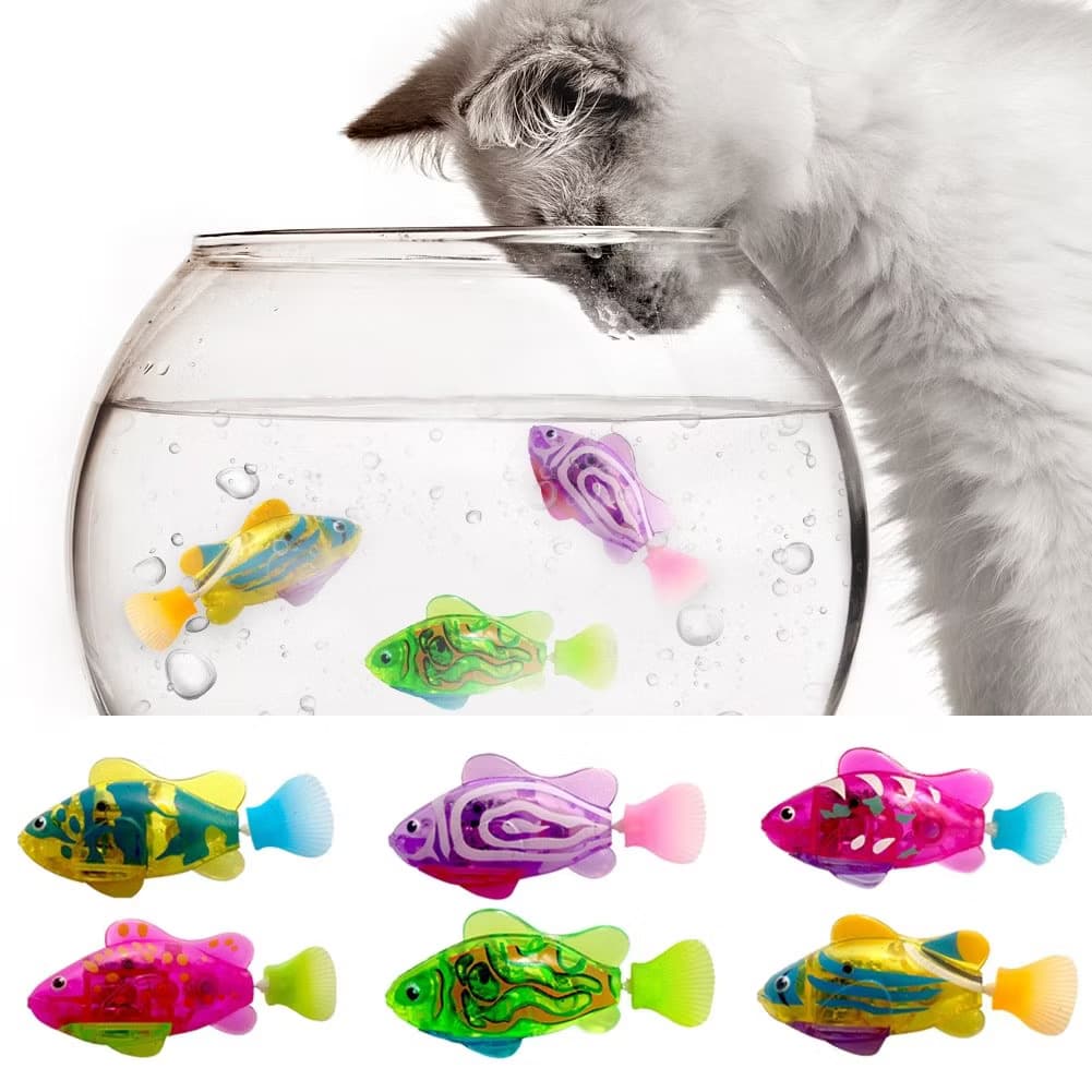  Peixe de brinquedo eletrônico infantil com sensor luminoso que balança, para banho de bebê, brincar na água, gato, pode