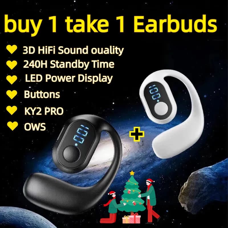  OWS KY2 PRO Fones de Ouvido Bluetooth TWS Sem Fio, Fones Esportivos, Fones de Ouvido para Smartphones, HiFi Estéreo, À