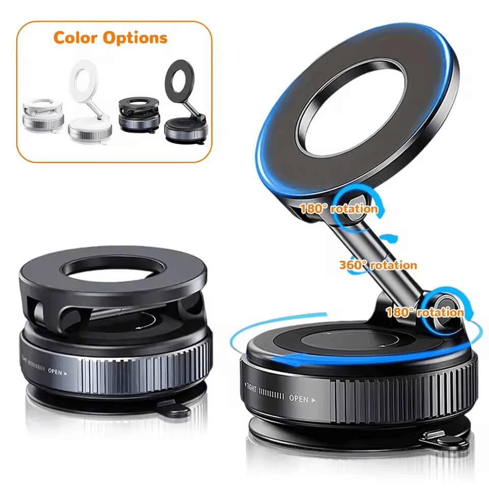  Suporte Magnético de Celular para Carro com Ventosa Ajustável 360° Tamanho de Bolso Suporte de Carro Dobrável