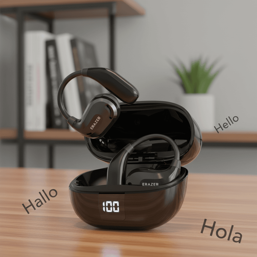 ERAZER XT66PRO Fones de Ouvido Bluetooth com ASMR DIY APP AI Tradução Fones de Ouvido Sem Fio Bateria de 13h Controles