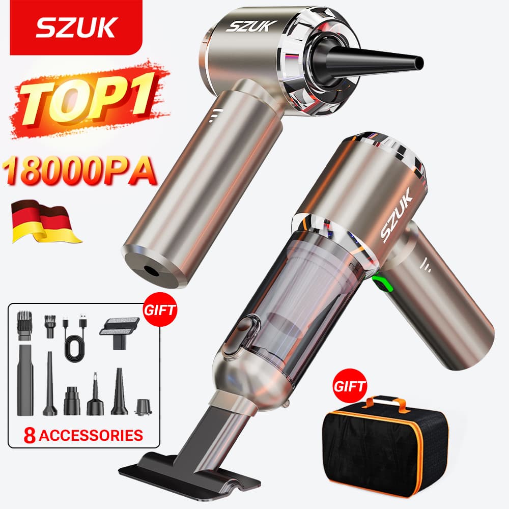 Aspirador de pó portátil mini para carro SZUK, sem fio, sucção potente, portátil, alta potência, remoção de pó para casa