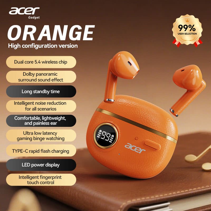 Fones de ouvido 2026 Novos TWS Fones de ouvido sem fio Bluetooth Cancelamento de ruído Fones de ouvido Textura de couro