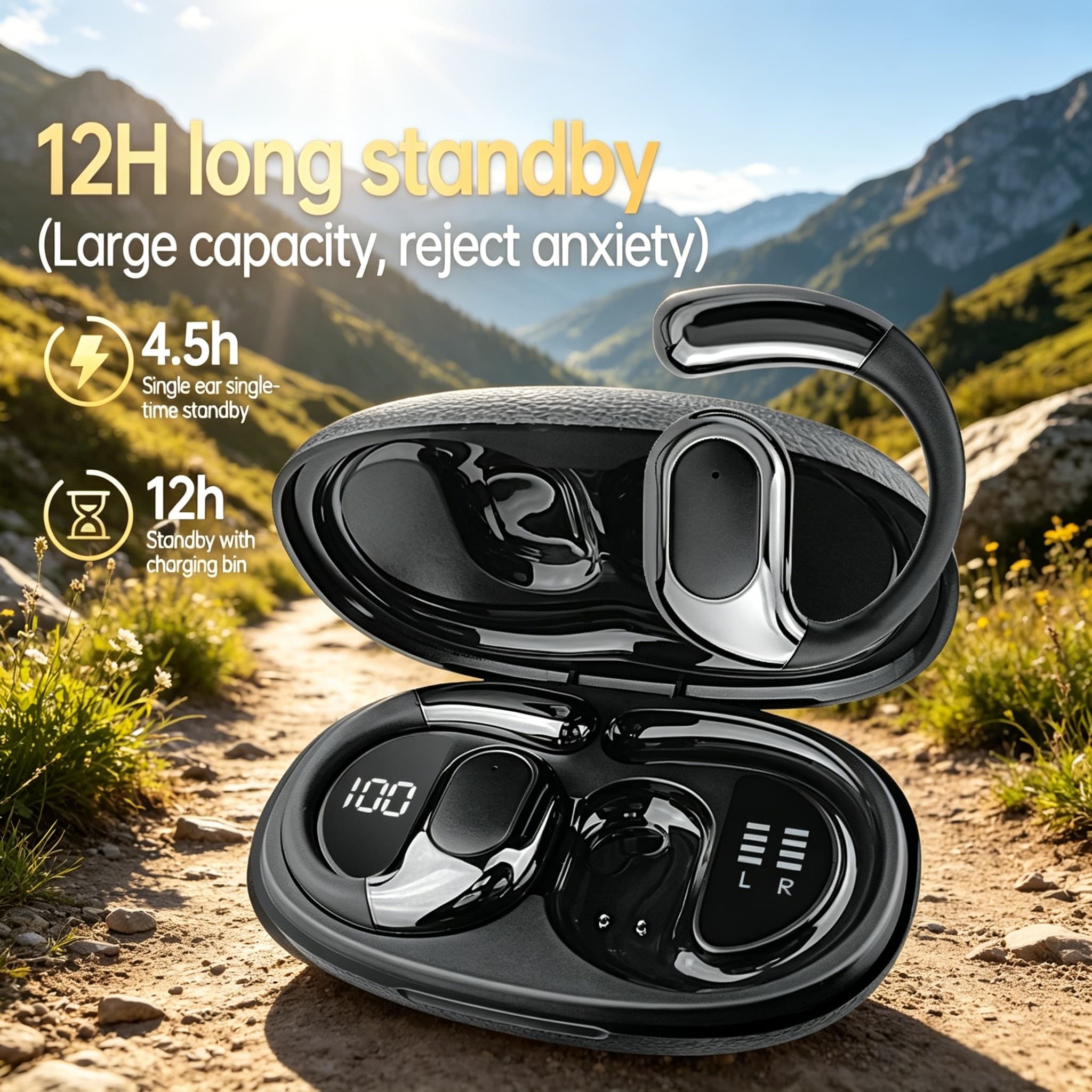 Bnixry K04 Fones de Ouvido Bluetooth Sem Fio Graves Fones Cancelamento de Ruído Fones de Ouvido Gaming Fone de Ouvido