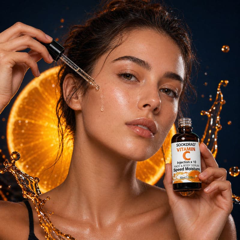 Conjunto de Presente Perfeito Vitamina C Sérum Hidratante, Ampola Premium 10 Unidades, Hidratante Facial e Corporal 30ml
