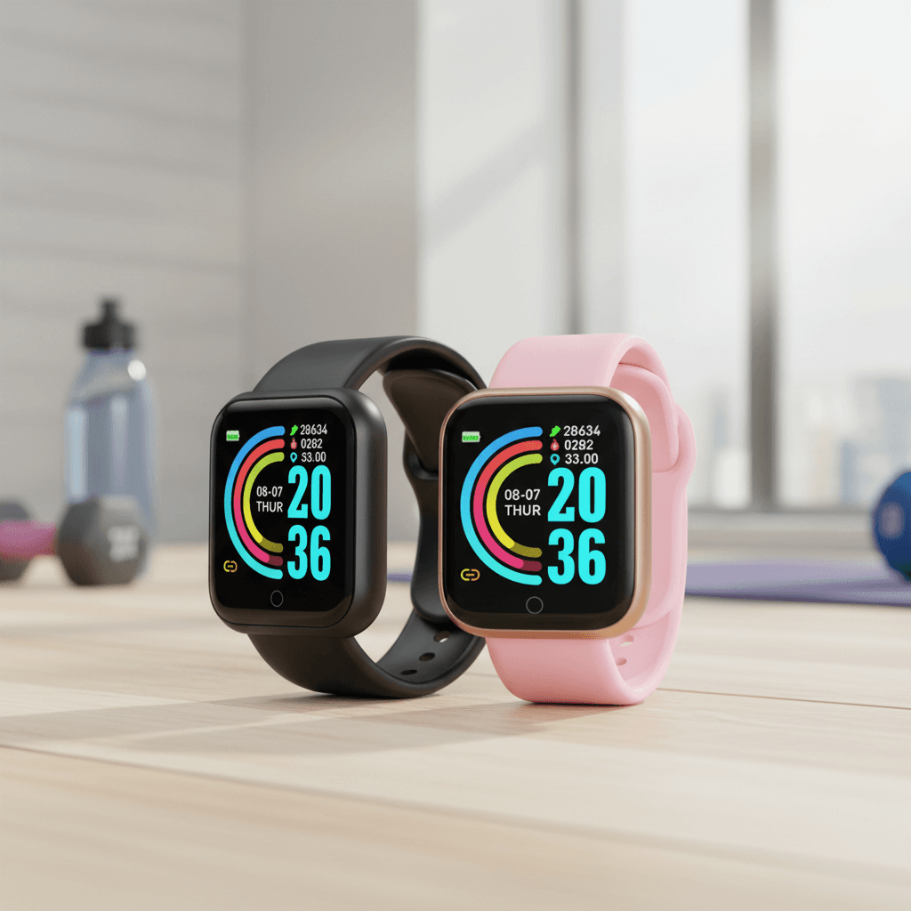  Y68 D20 Smart Fitness Watch para Homens e Mulheres, Monitor de Pressão Arterial, Novo Modelo para Xiaomi