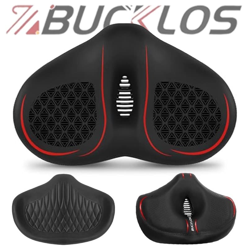 BUCKLOS Selim de Bicicleta Largo Extra para Bicicletas Ergométricas Peloton, Assento de Bicicleta com Absorção de