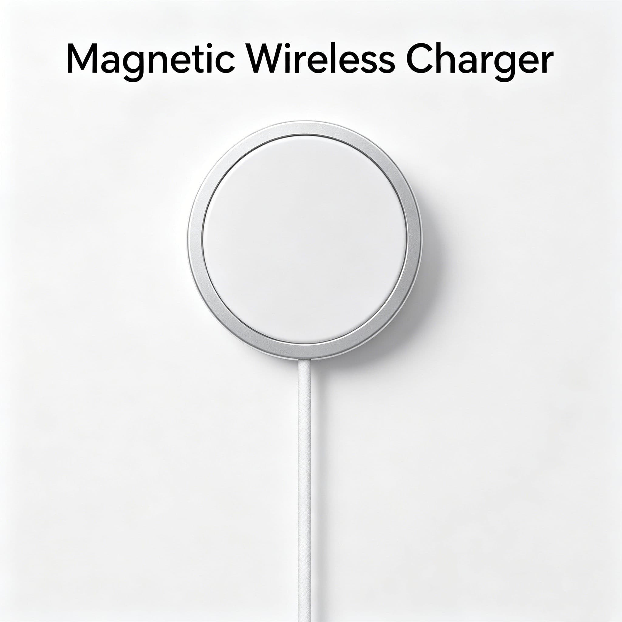 Carregador Magnético Sem Fio Rápido Tipo-C MagSafe Cabo USB-C Design de Carregamento Rápido Kit Branco Carrega Celular e