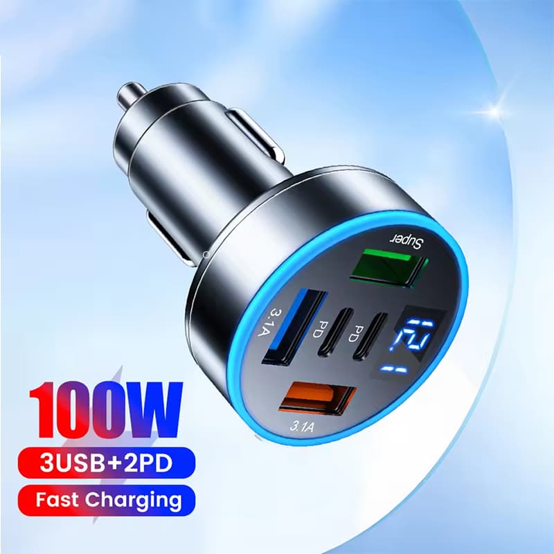 Carregadores USB 100W 5 Portas C Bloco De Carregador Rápido