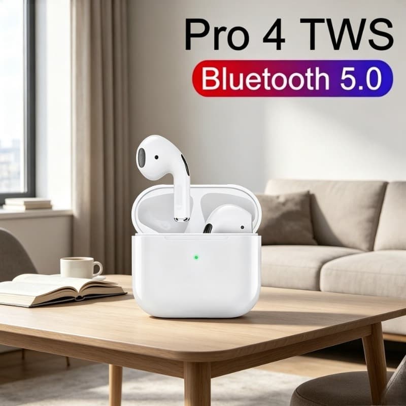 Pro 4 Fones de Ouvido TWS Sem Fio Redução de Ruído Fones de Ouvido Bluetooth Graves HiFi Estéreo Sons Fones de Ouvido