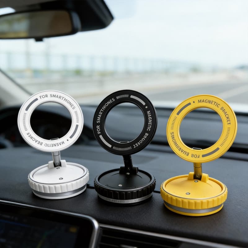 Suporte Magnético de Copo de Sucção para Telefone, Suporte Ajustável 360° para Carro, Tamanho de Bolso, Suporte Dobrável