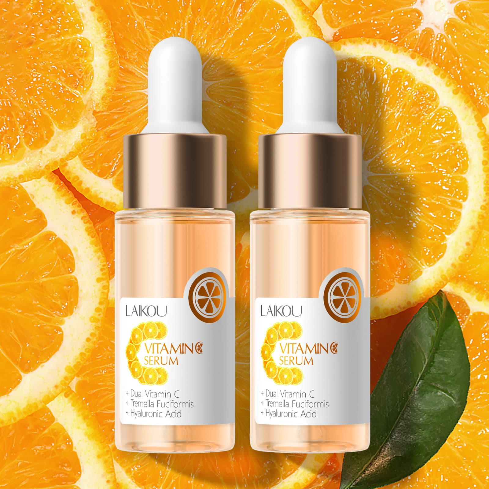 Facial de Vitamina C LAIKOU para Rugas, Manchas e Acne - Cuidado da Pele 2pcs