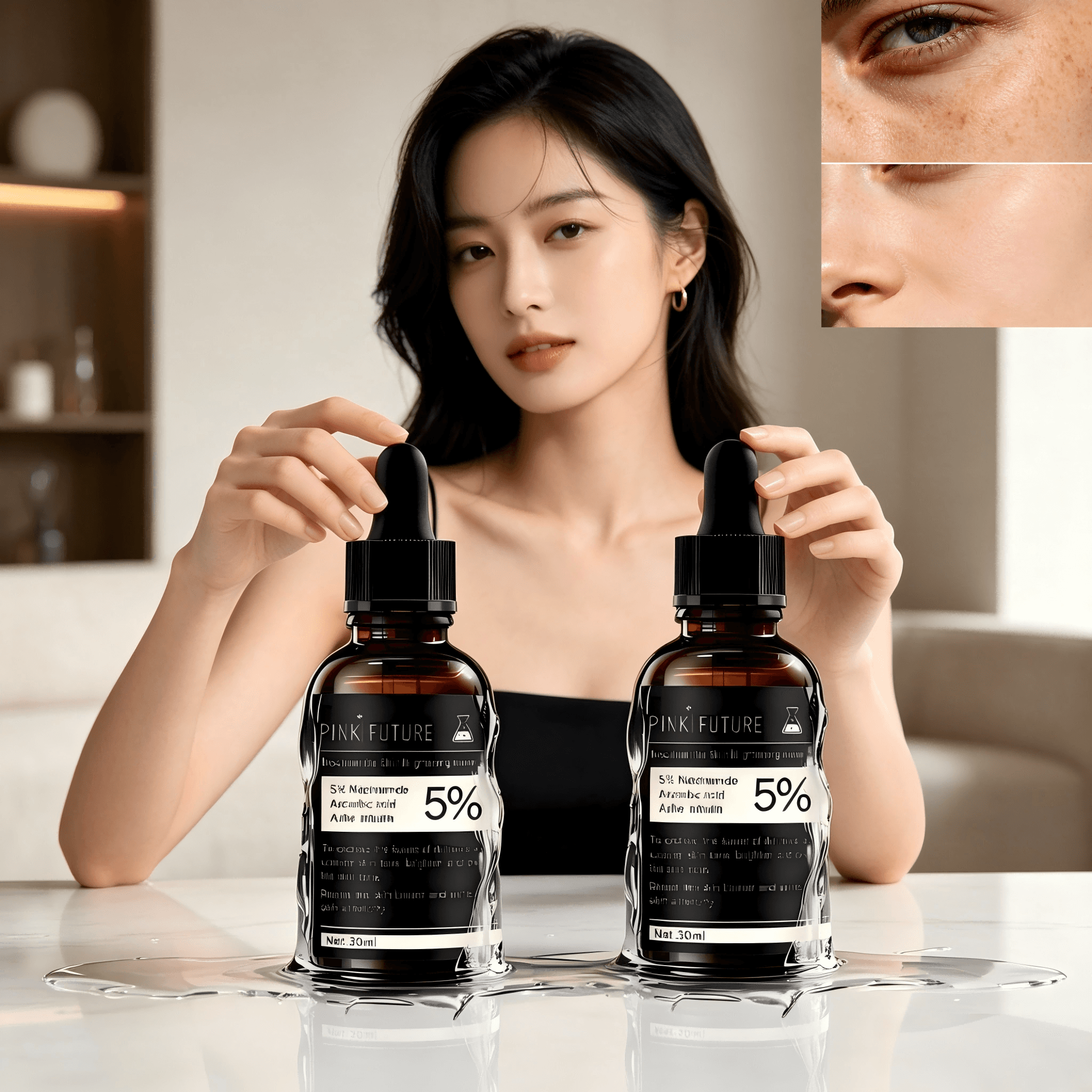 Pink Future Vitamina C Niacinamida 30ml Facial Clareador & Antienvelhecimento