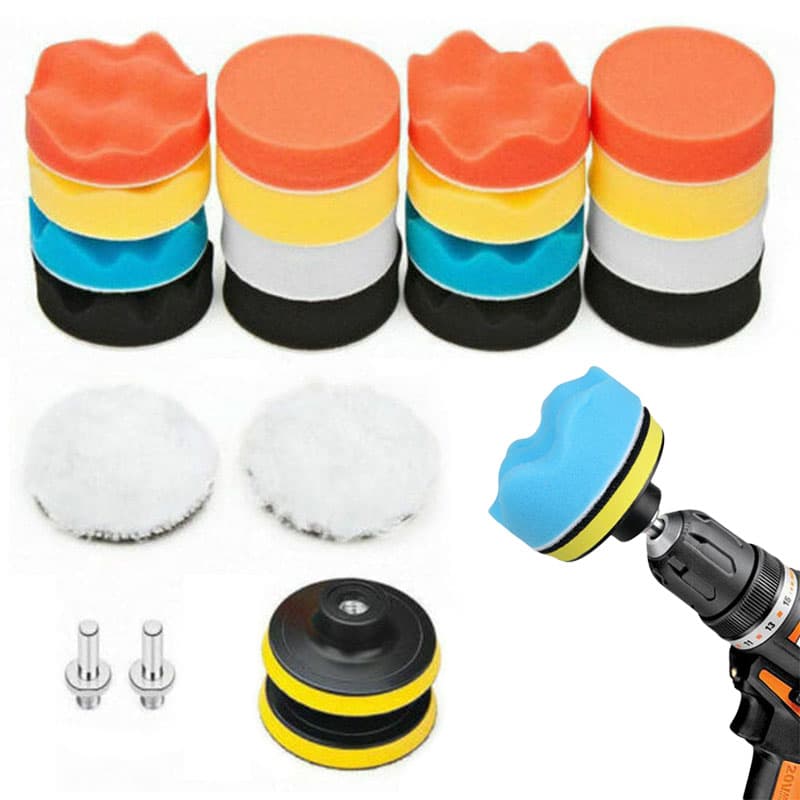 Kit de Esponjas de Polimento para Carro 3 Polegadas, Almofadas de Espuma, Kit de Buffer para Enceradeira, Discos de Cera