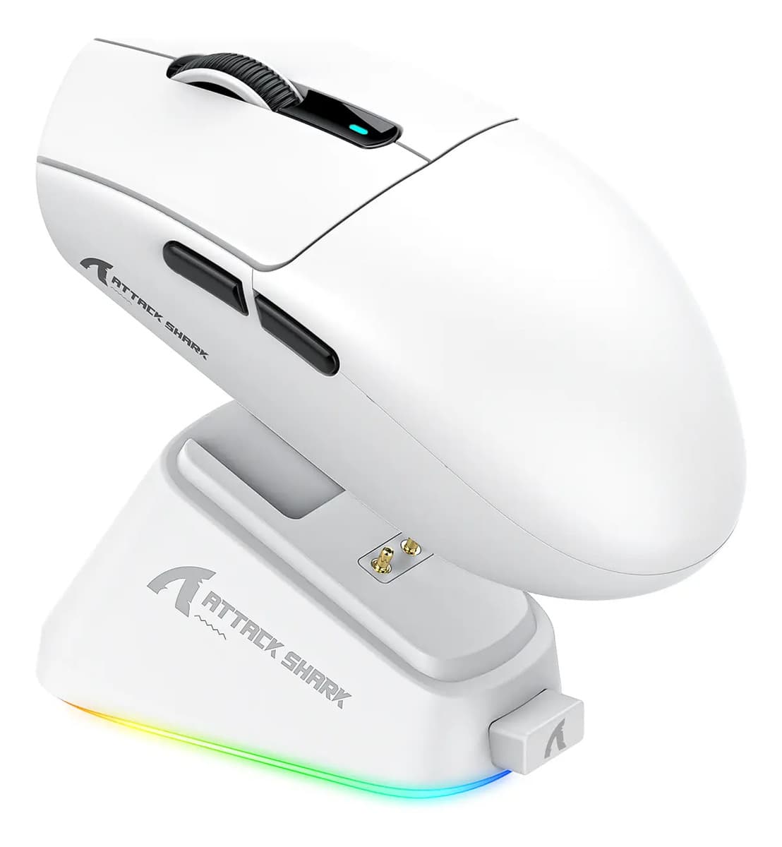 Mouse Gamer Sem Fio Attack Shark G3 Pro Tri-Modo 62g Superleve PAW3311 RGB Dock de Carregamento Magnético Mouse para PC