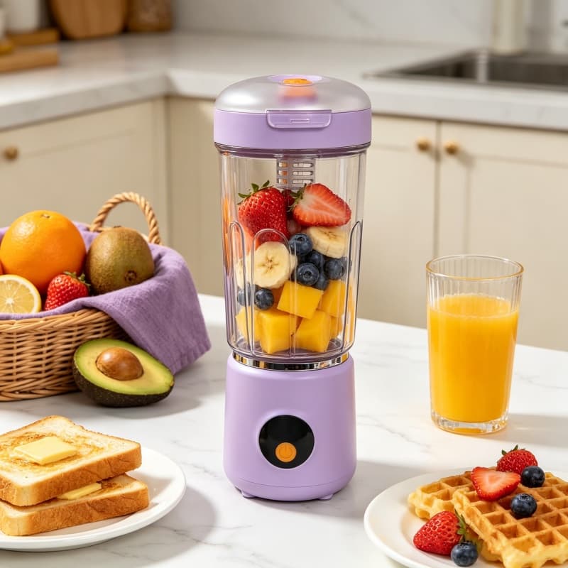 1 Conjunto, Copo Espremedor Portátil Recarregável por USB, Mini Liquidificador Elétrico com Motor Potente,