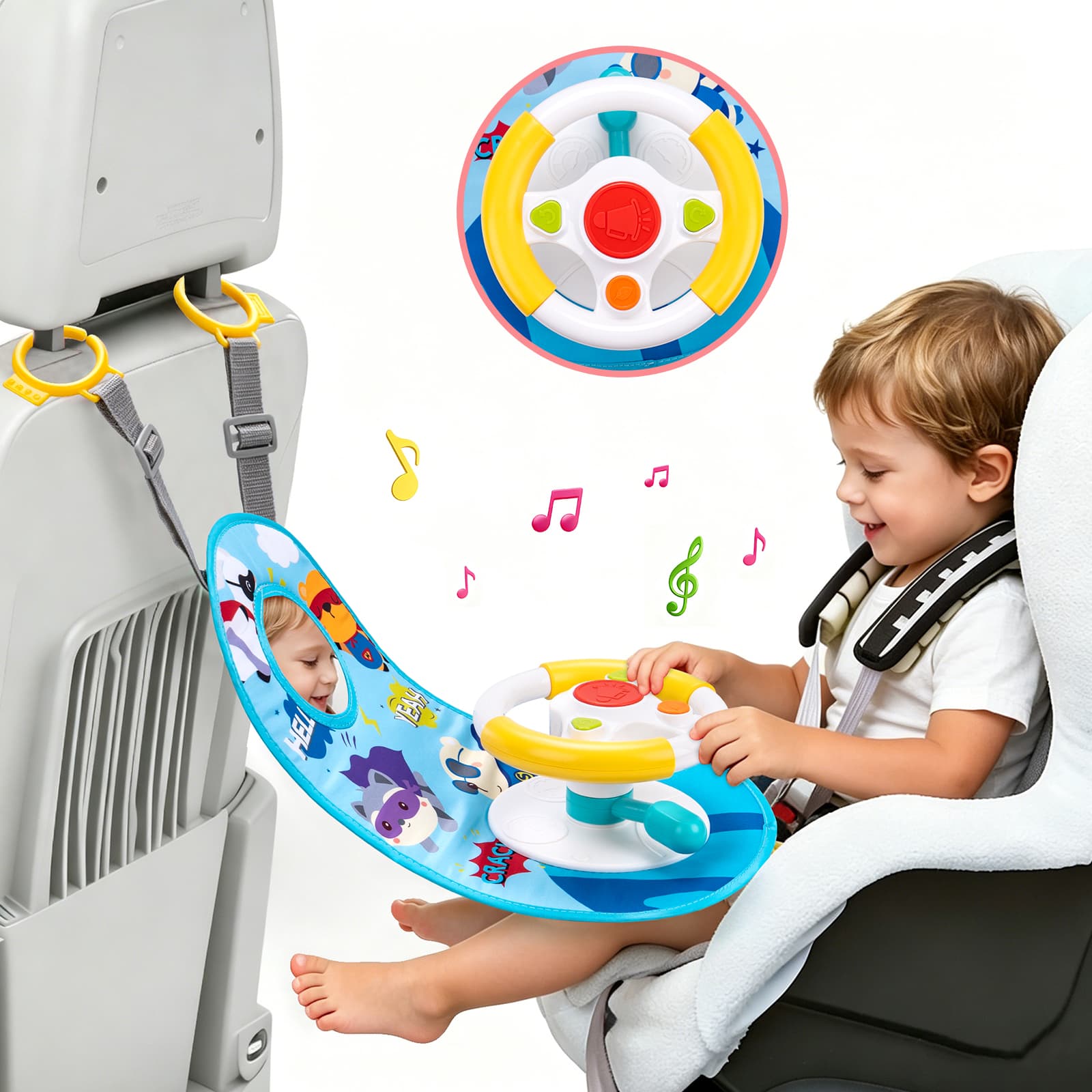 Brinquedos para Bebê - Volante Elétrico de Carro com Luzes e Música, Simulação de Direção, Brinquedo Educativo