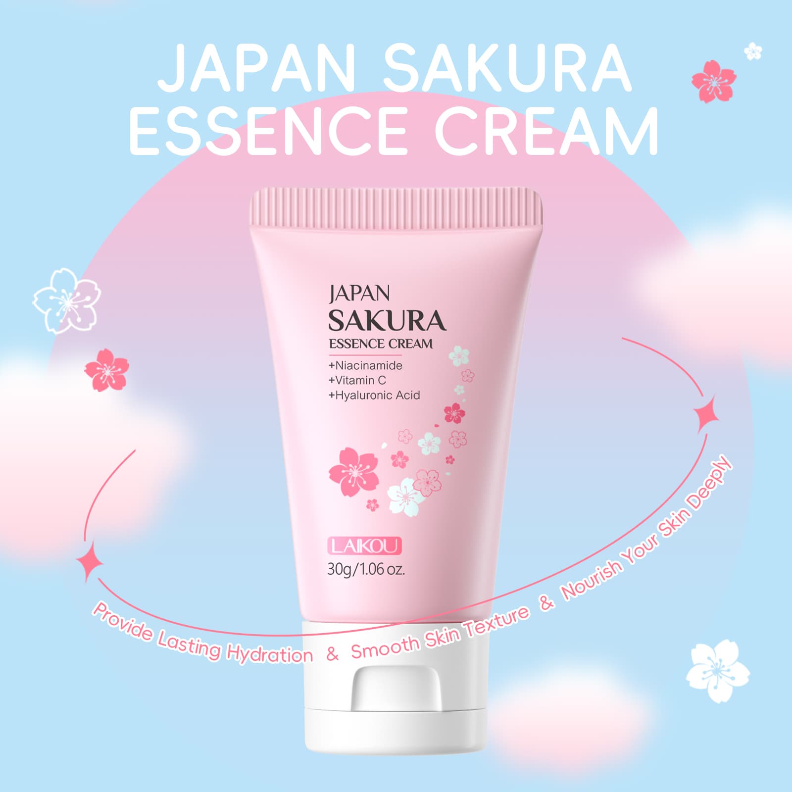 LAIKOU Japão Creme De Essência Sakura Hidratante Brilhante Para A Pele Reduzir Anti-Idade 30g