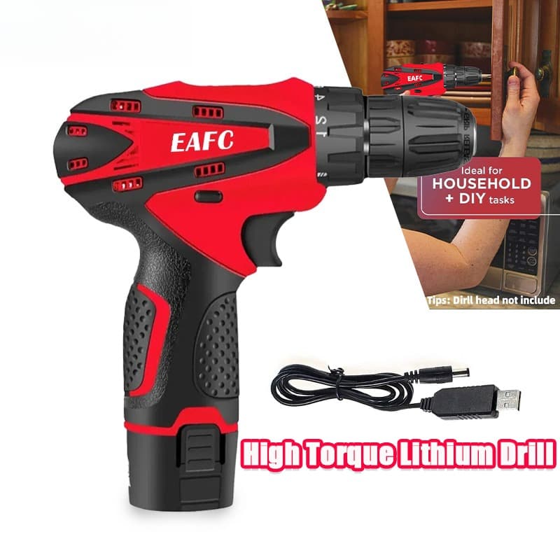 Furadeira Elétrica Portátil Sem Fio 60N.M, Parafusadeira Elétrica Sem Faixa, Furadeira de 2 Velocidades para Casa,