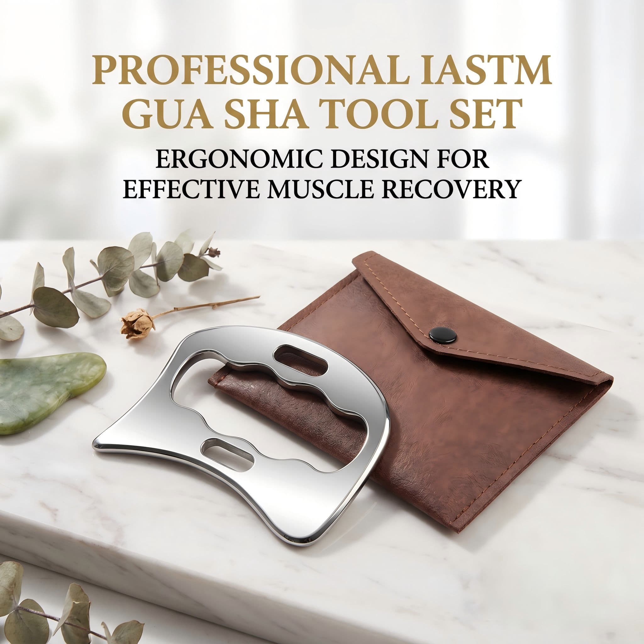 Conjunto Profissional de Ferramentas para Liberação Miofascial – Raspador Muscular em Aço Inoxidável 304, Massageador