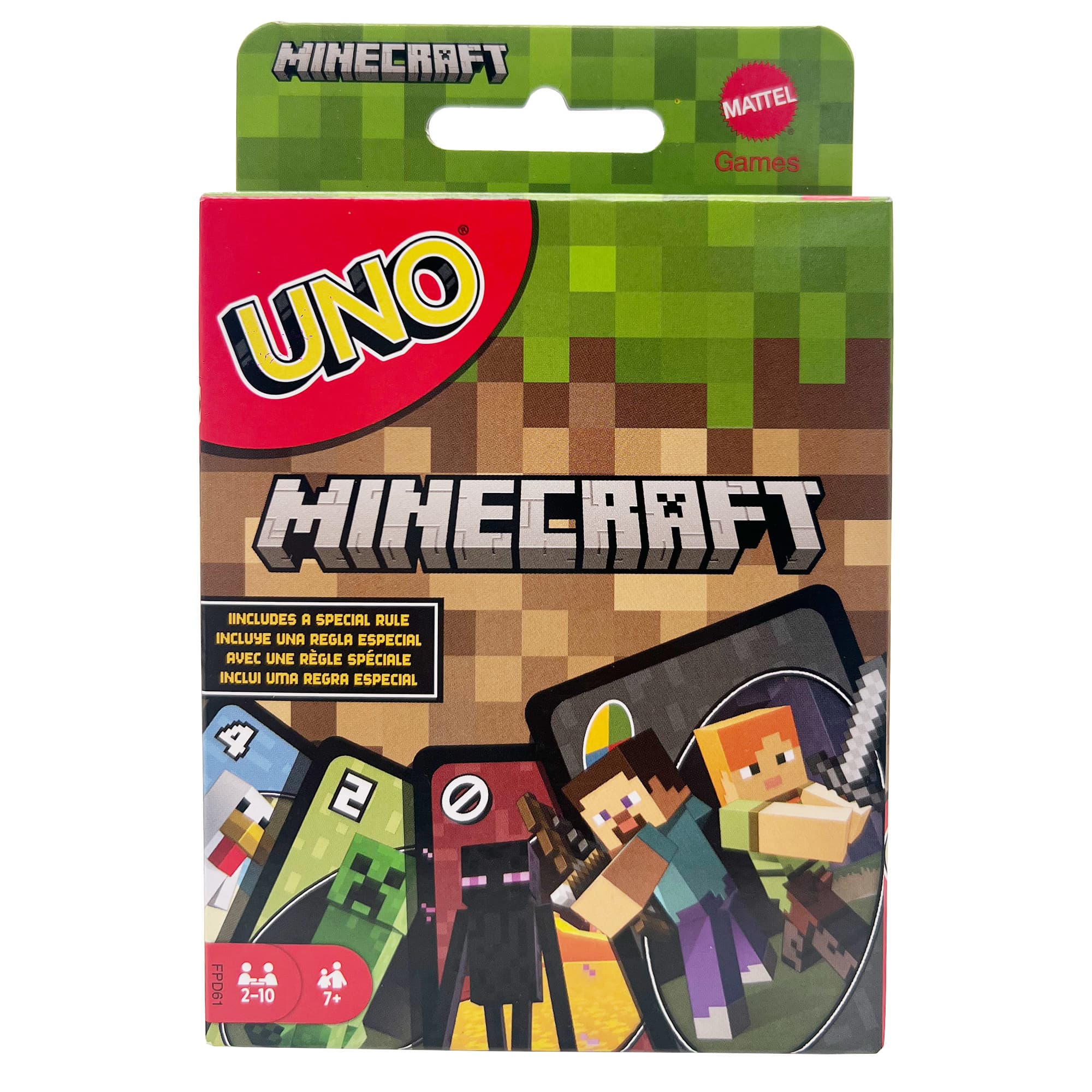 Jogo de Cartas Temático UNO Minecraft, Regra Especial Exclusiva Incluída, Jogo de Mesa para Festas em Família
