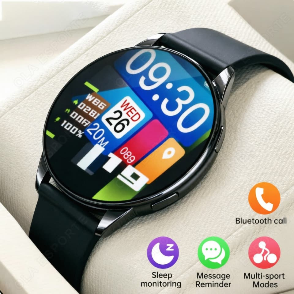 Novo Smartwatch 2026 Monitoramento de saúde da frequência cardíaca Relógio inteligente Chamadas Bluetooth Relógio