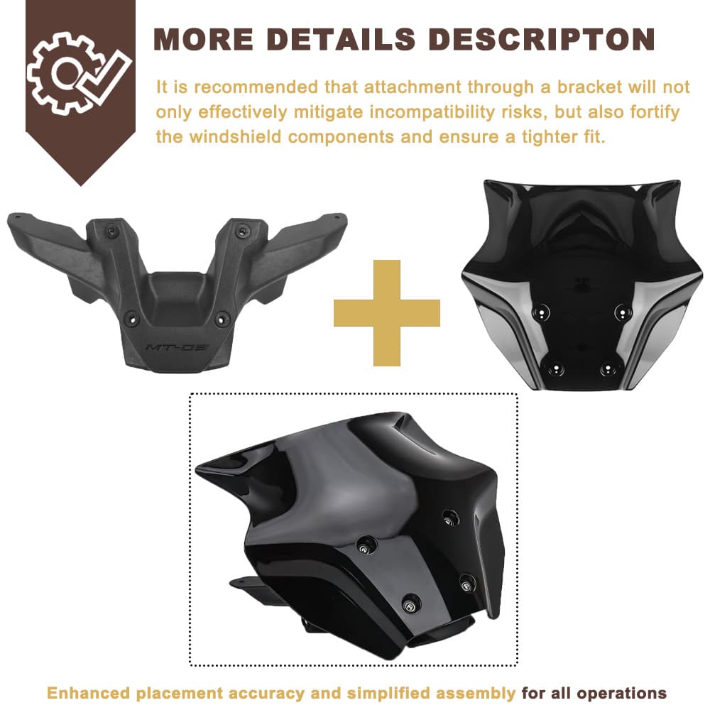 Adequado para o modelo Yamaha MT-09 2024 - Acessório de modificação para moto, pára-brisa