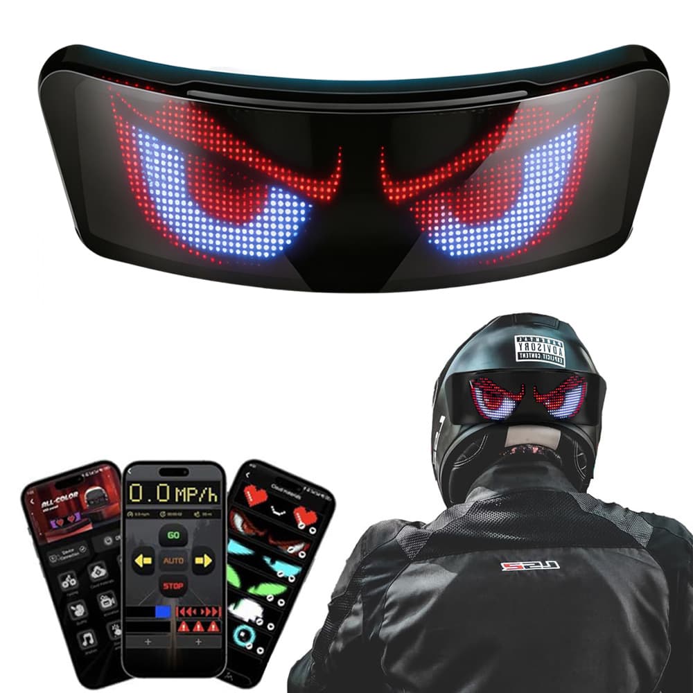 Lanterna Traseira De Capacete LED Com Controle De Aplicativo , Programável , Velocímetro , Luz De Advertência De Motocic